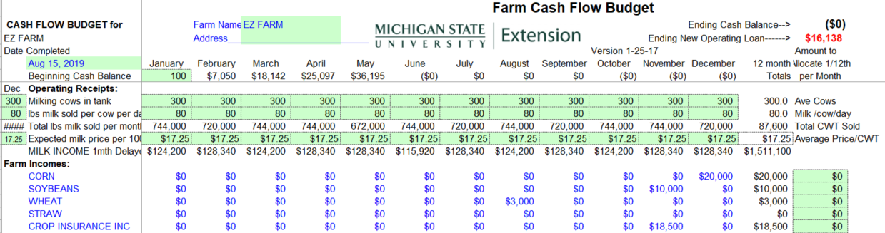 Farm Cash Flow